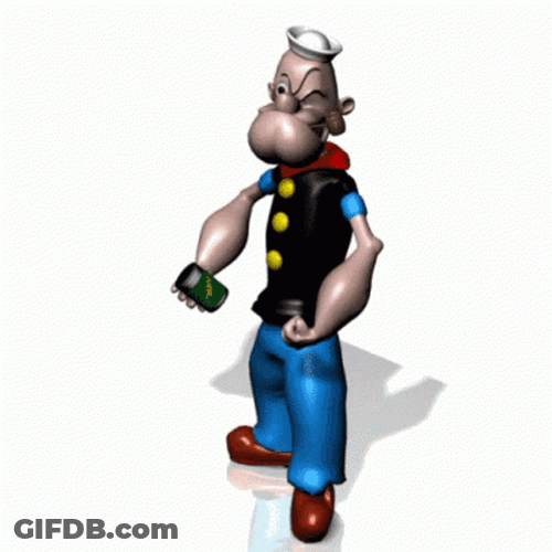 Animated Popeye Eating Spinach GIF