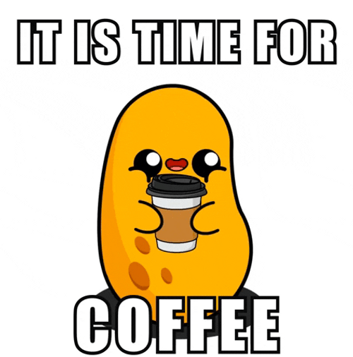Animated Potato It Is Time For Coffee GIF