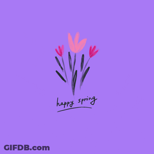 Animated Purple Background Happy Spring GIF