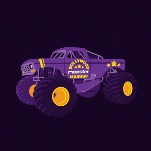 Animated Purple Monster Truck GIF