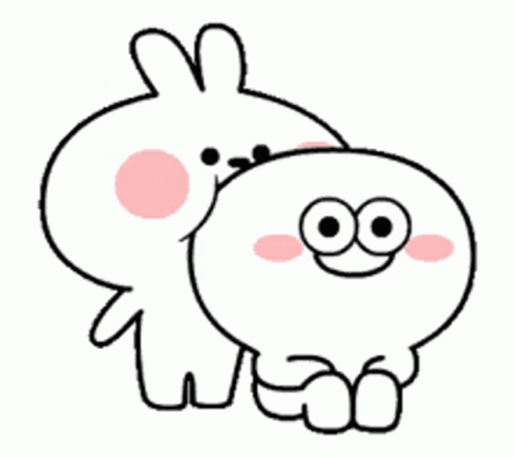 Animated Rabbit Blowing Sticker GIF