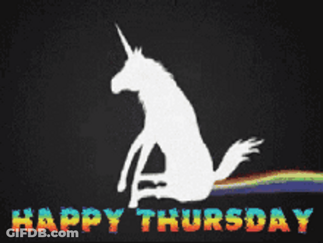 Animated Rainbow Unicorn Scooting Butt Funny Thursday GIF