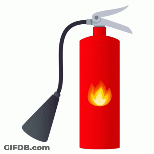 Animated Red Fire Extinguisher GIF