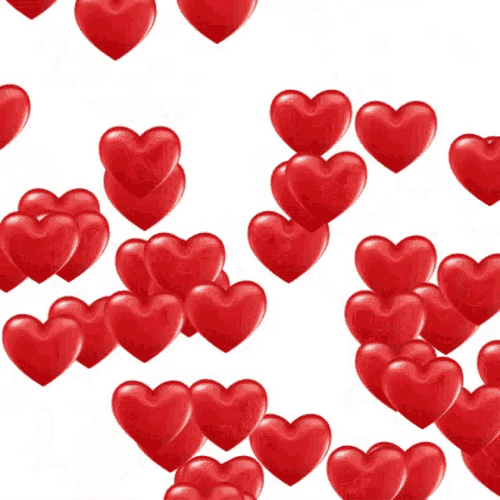 Animated Red Hearts Bursting Sticker GIF