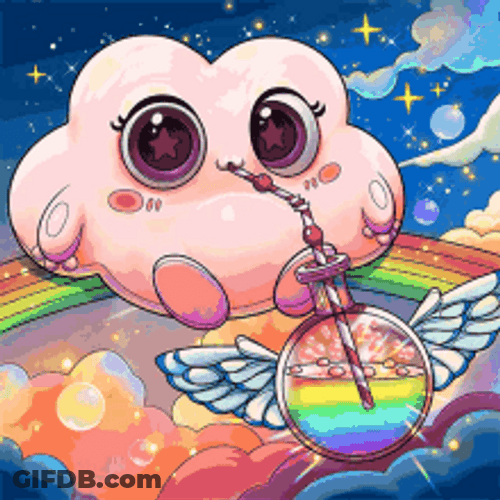 Animated Relaxing Cloud Cartoon Fun Art GIF