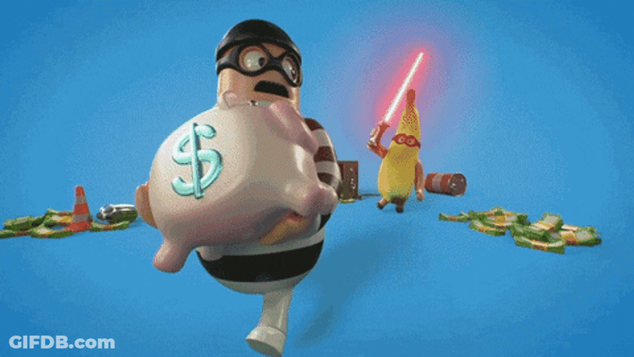 Animated Robber Slow Motion Chase GIF