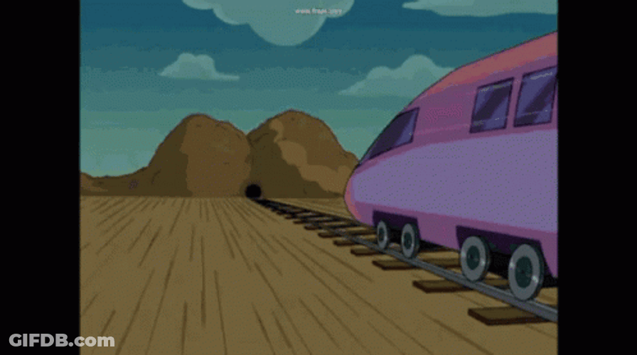 Animated Rock Train Tunnel GIF