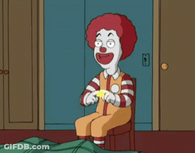 Animated Ronald Mcdonalds Making Mcdonalds Logo Hand Gesture GIF