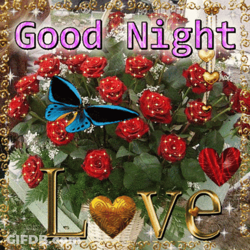 Animated Rose Good Night Love Creative Design GIF