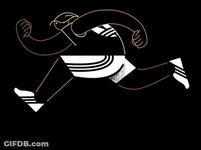 Animated Running Silhouette With Adidas Logo GIF
