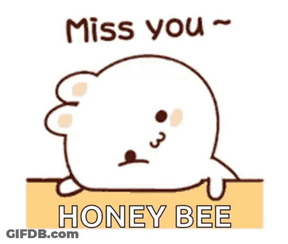 Animated Sad Bunny Missing Honey Bee GIF