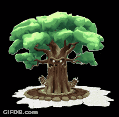 Animated Scary Tree Evil Laugh GIF