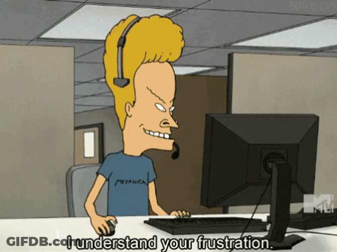 Animated Series Beavis Customer Service Answering Call GIF
