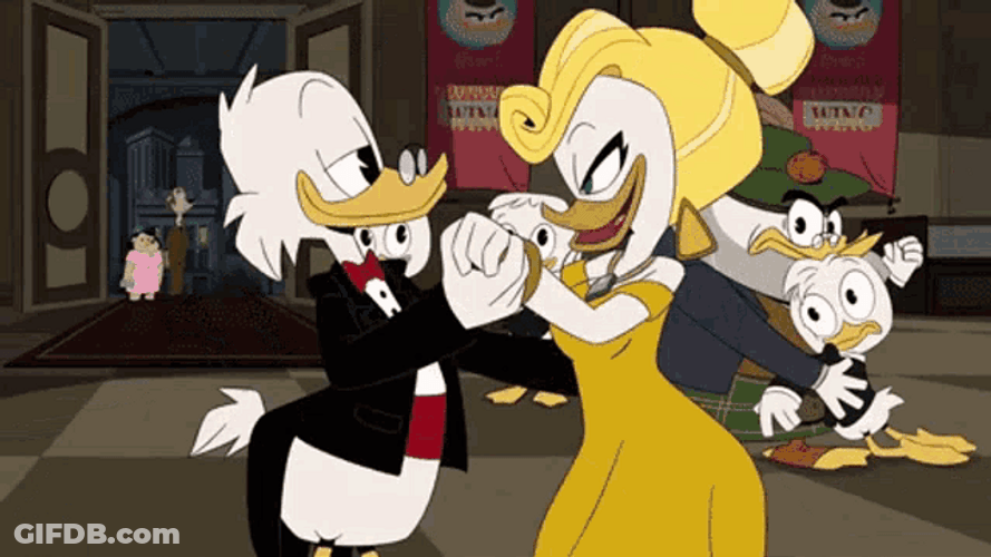 Animated Series Duck Tales Scrooge Mcduck Dancing Goldie GIF