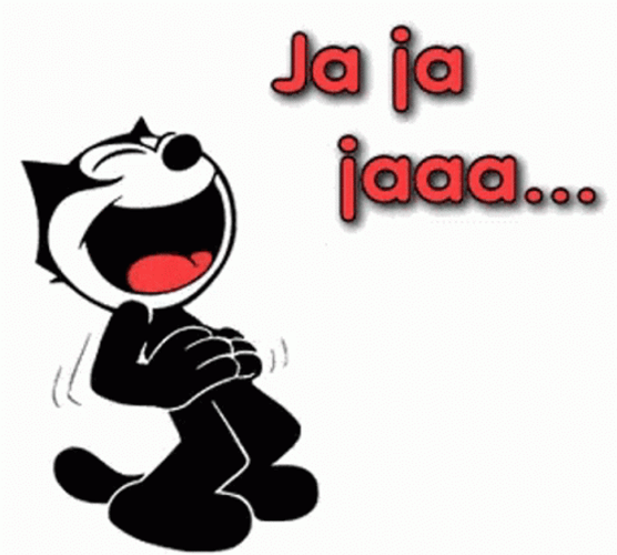 Animated Series Felix The Cat Laughing Jajajaja Sticker GIF