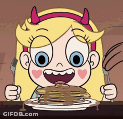 Animated Series Princess Star Butterfly Eating Pancakes GIF