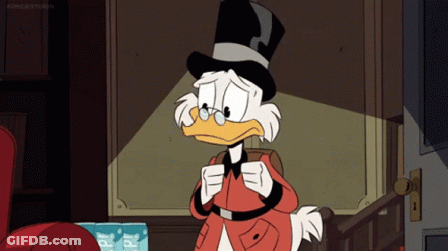 Animated Series Tales Disappointed Scrooge Mcduck Eyes Rolled GIF