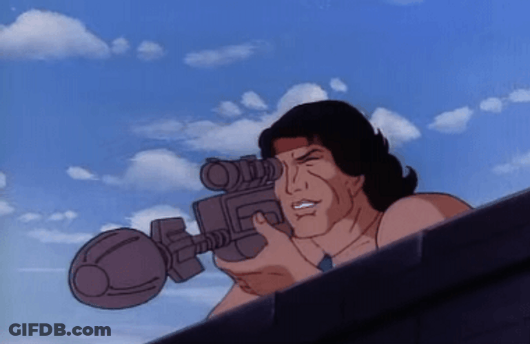 Animated Series The Force Of Freedom John Rambo Shooting Truck Explodes GIF