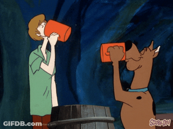 Animated Shaggy And Scooby Doo Drinking GIF
