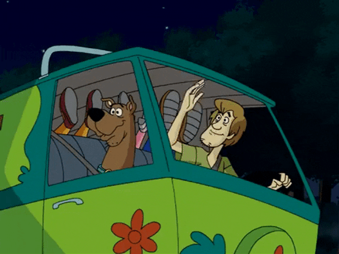 Animated Shaggy And Scooby Doo Riding A Truck GIF