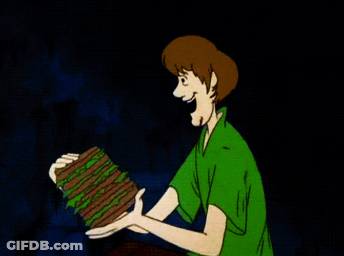 Animated Shaggy Eating A Huge Sandwich GIF