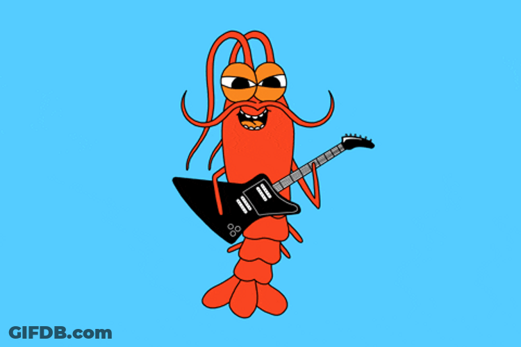 Animated Shrimp Cartoon Rock And Roll GIF