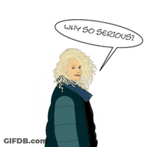Animated Silver Haired Girl Why So Serious GIF