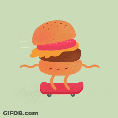 Animated Skating Burger GIF