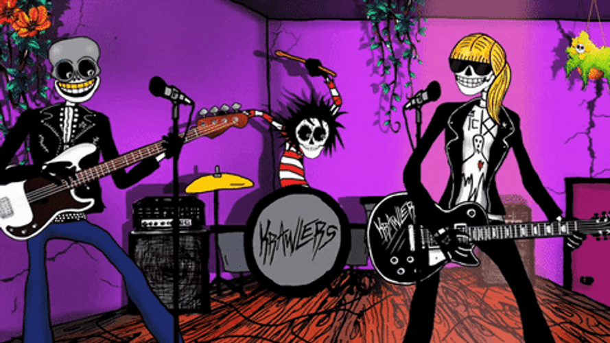 Animated Skeleton Man Rimshot GIF