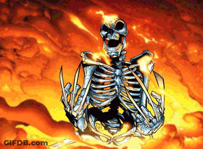 Animated Skeleton Wolverine GIF