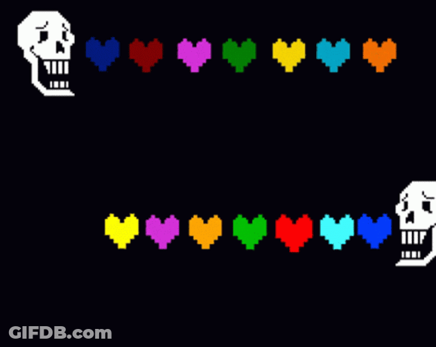 Animated Skull Eating Colorful Hearts GIF