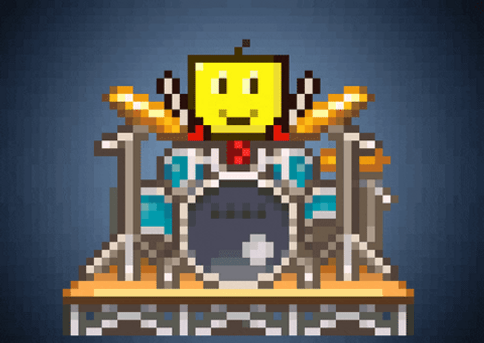 Animated Smiley Emoji Rimshot GIF