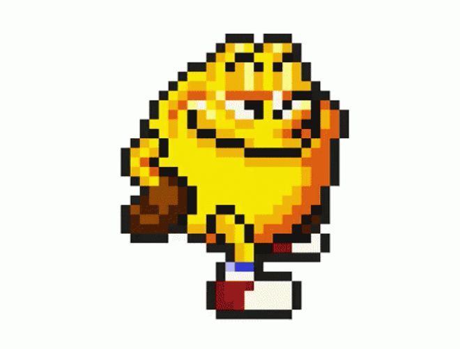 Animated Smiling Pacman Walking GIF