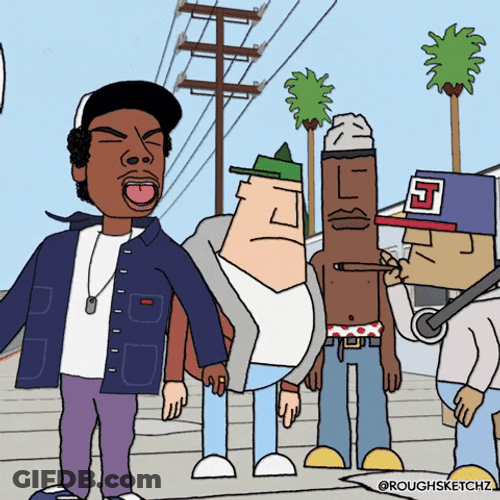 Animated Snoop Dogg Who Smoking On The Road GIF