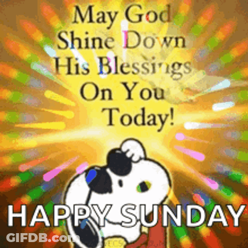 Animated Snoopy Happy Sunday Inspirational Message GIF