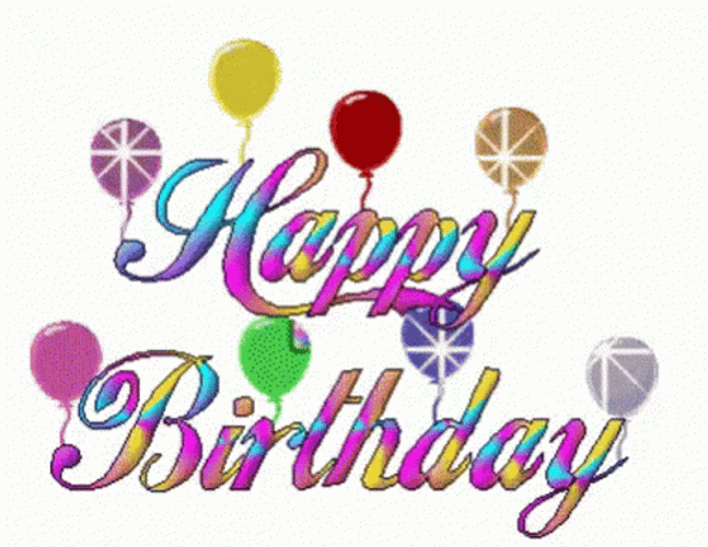 Animated Sparkling Happy Birthday Greetings GIF