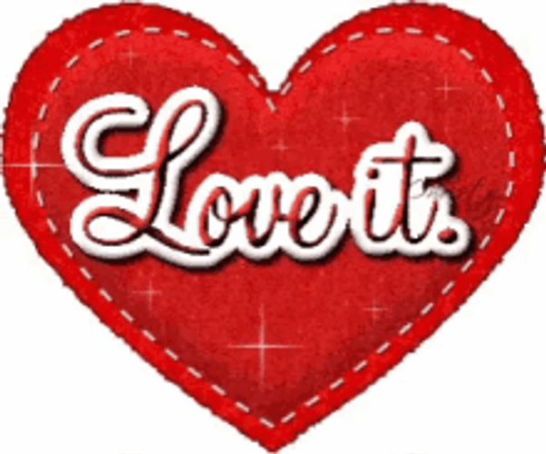 Animated Sparkling Heart Love It Sticker GIF