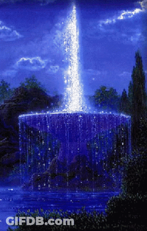 Animated Sparkling Water Fountain GIF