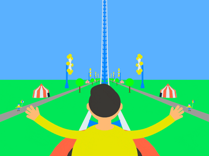 Animated Speeding Roller Coaster GIF
