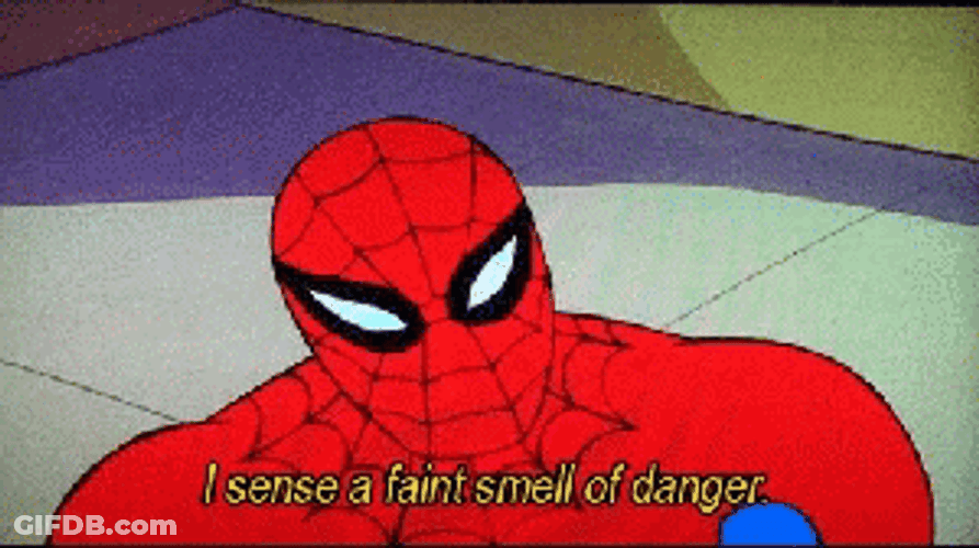 Animated Spiderman Smelling Danger Im In Danger GIF