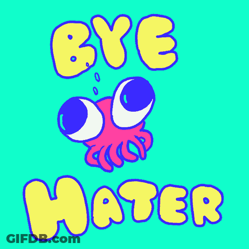 Animated Squid Bounce Bye Haters GIF