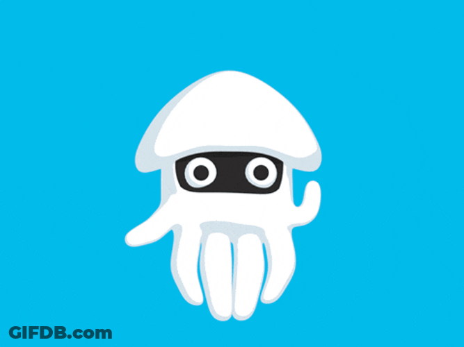 Animated Squid Bye GIF