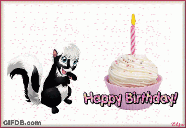 Animated Squirrel Happy Birthday GIF