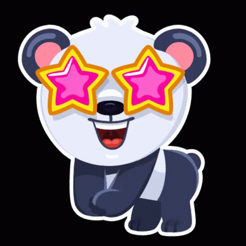 Animated Star Eyed Dancing Panda GIF