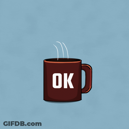 Animated Steaming Monday Coffee GIF