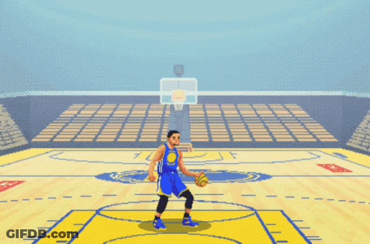 Animated Steph Curry Basketball Attack GIF