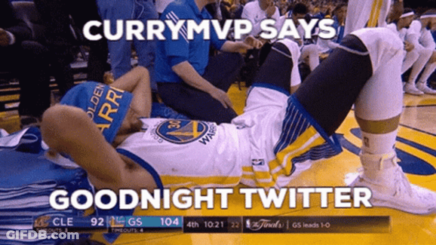 Animated Steph Curry Says Goodnight Twitter GIF