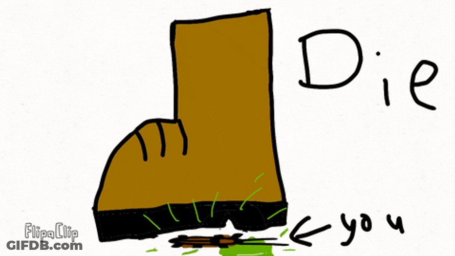 Animated Stepping On A Roach GIF