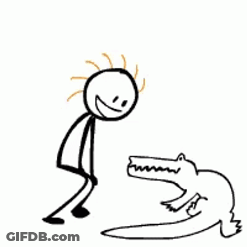 Animated Stickman Eat By Crocodile GIF