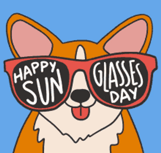 Animated Sunny Day Cute Dog Wink Sunglasses GIF